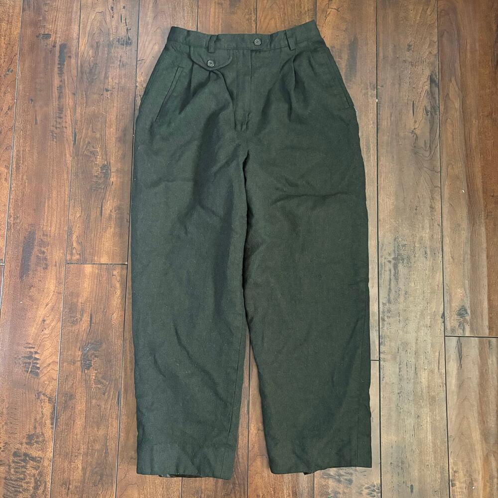 Vintage Lauren Ralph Lauren Petite Wool Pants Womens 8P Green 90s Made in USA